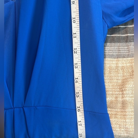 Dainty Hooligan, Vibrant Blue, V-Neck, Zipper-Back, Sheer Sleeves,Lined, Size M - Picture 12 of 14
